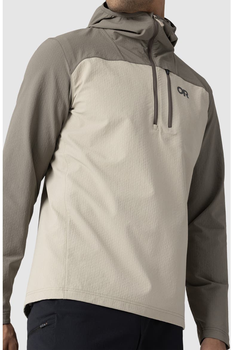 Freewheel Mountain Bike Half Zip Hoodie, Alternate, color, PRO KHAKI/ GRAVEL