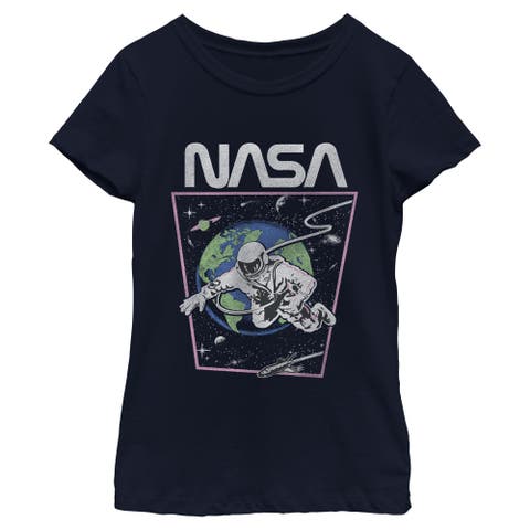 Girl's NASA Distressed Astronaut in Space  Graphic T-Shirt