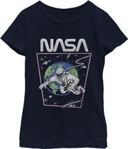 NASA Girls' Distressed Astronaut in Space Graphic Short Sleeve T-Shirt