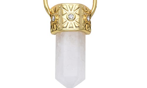 Eye Candy Los Angeles Elina Clear Quartz Pendant Necklace