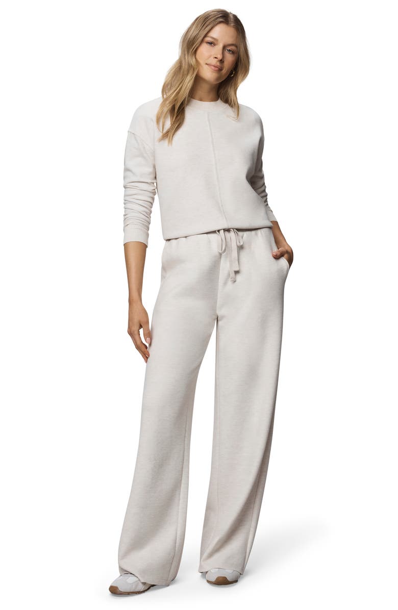 Splendid Winslow Tie Waist Wide Leg Sweatpants, Alternate, color, Pale Oak Heather