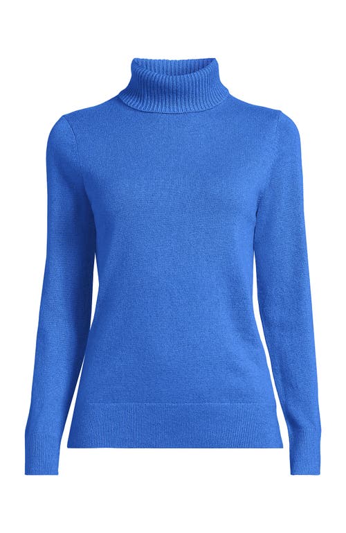 Lands' End Cashmere Turtleneck Sweater In Blue