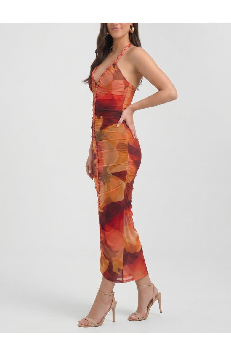 RACHEL Rachel Roy Thalassa Printed Mesh Dress, Alternate, color, Orange Floral
