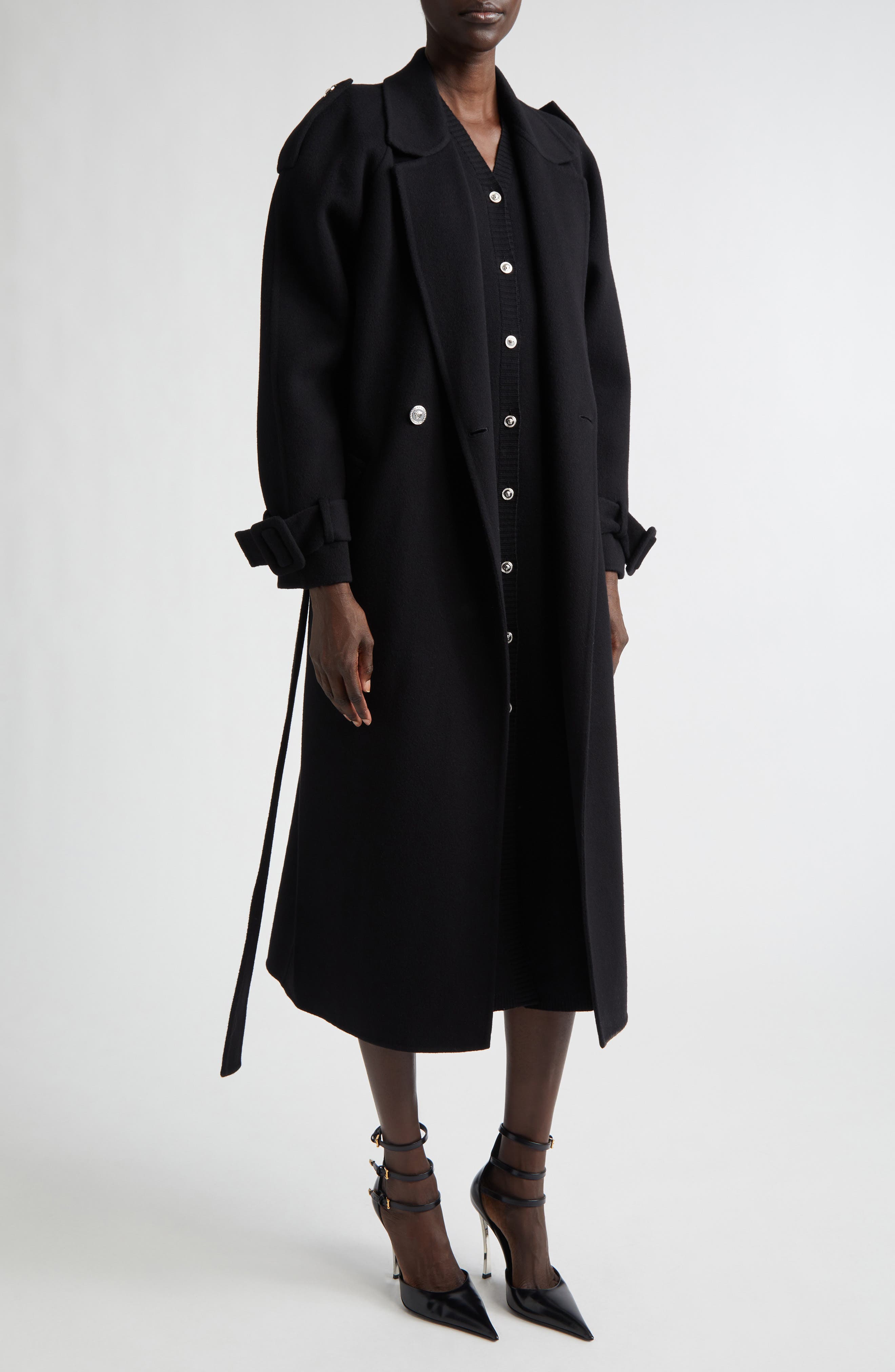 Belted Double Breasted Virgin Wool & Cashmere Coat - image 2