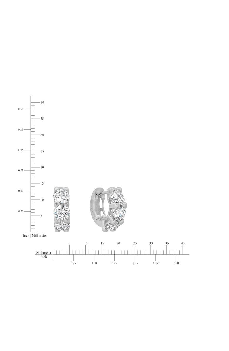 Crislu Brilliant Cubic Zirconia Huggie Hoop Earrings, Alternate, color, Pure Platinum/ Clear Stone