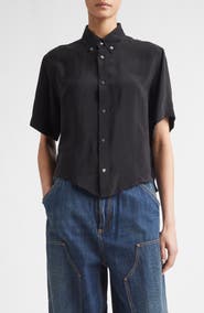 Maison Margiela Short Sleeve Cupro Button-Down Shirt
