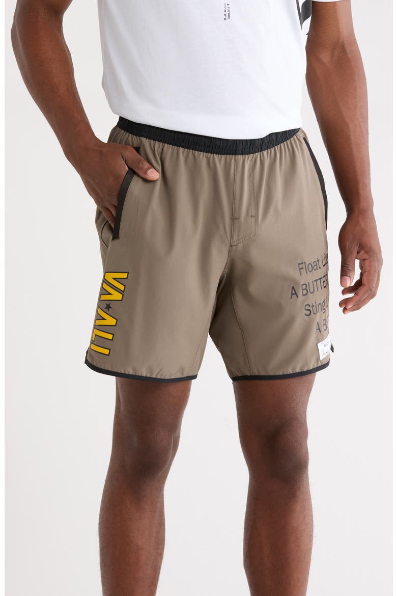 x Ali Yogger Stretch Shorts, Main, color, MUSHROOM