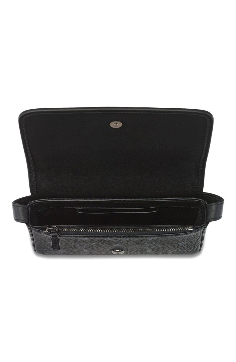 MCM Aren Phone Lanyard in Visetos, Alternate, color, Black