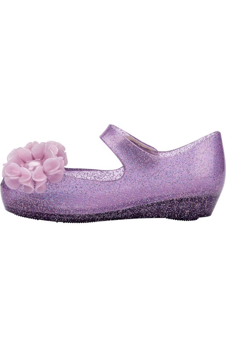 Mini Melissa Kids' Mini Ultragirl Springtime Mary Jane Flat, Alternate, color, Lilac Glit