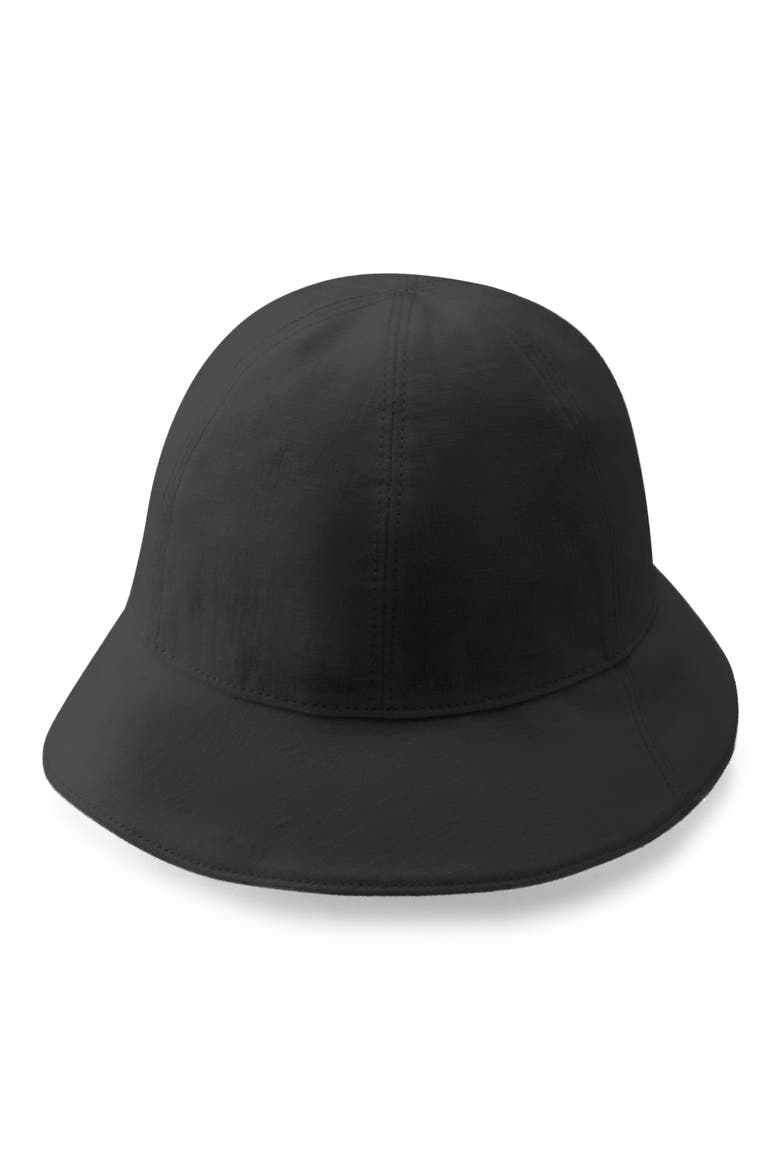 Flora Organic Linen Cloche Hat, Alternate, color, BLACK