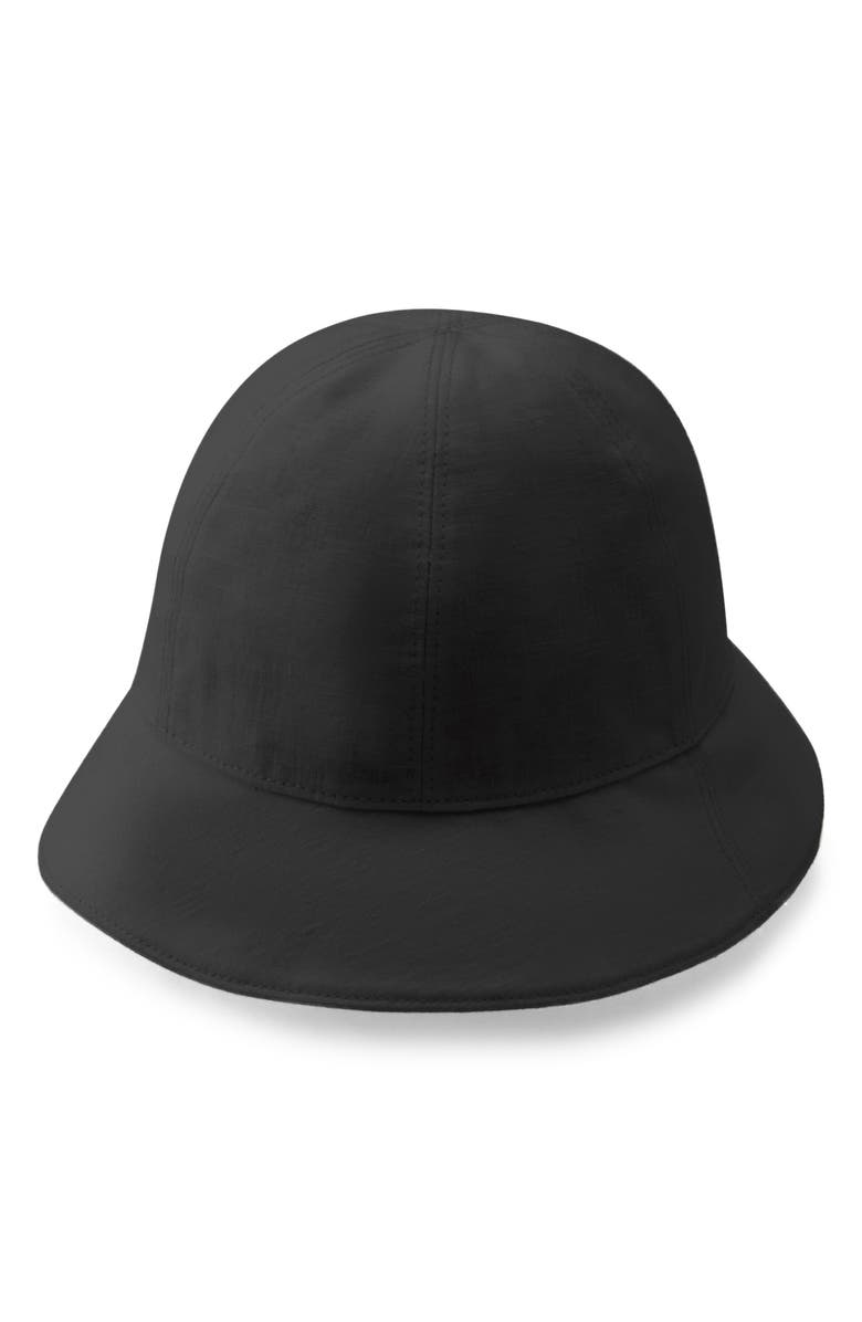 Helen Kaminski Flora Organic Linen Cloche Hat, Alternate, color, Black