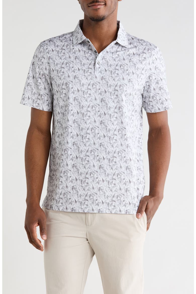 Short Sleeve Knit Polo, Main, color, PLATINUM