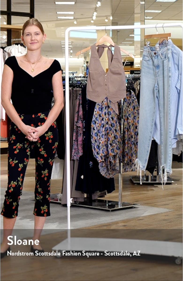 Halter Tie Back Stretch Poplin Vest, sales video thumbnail