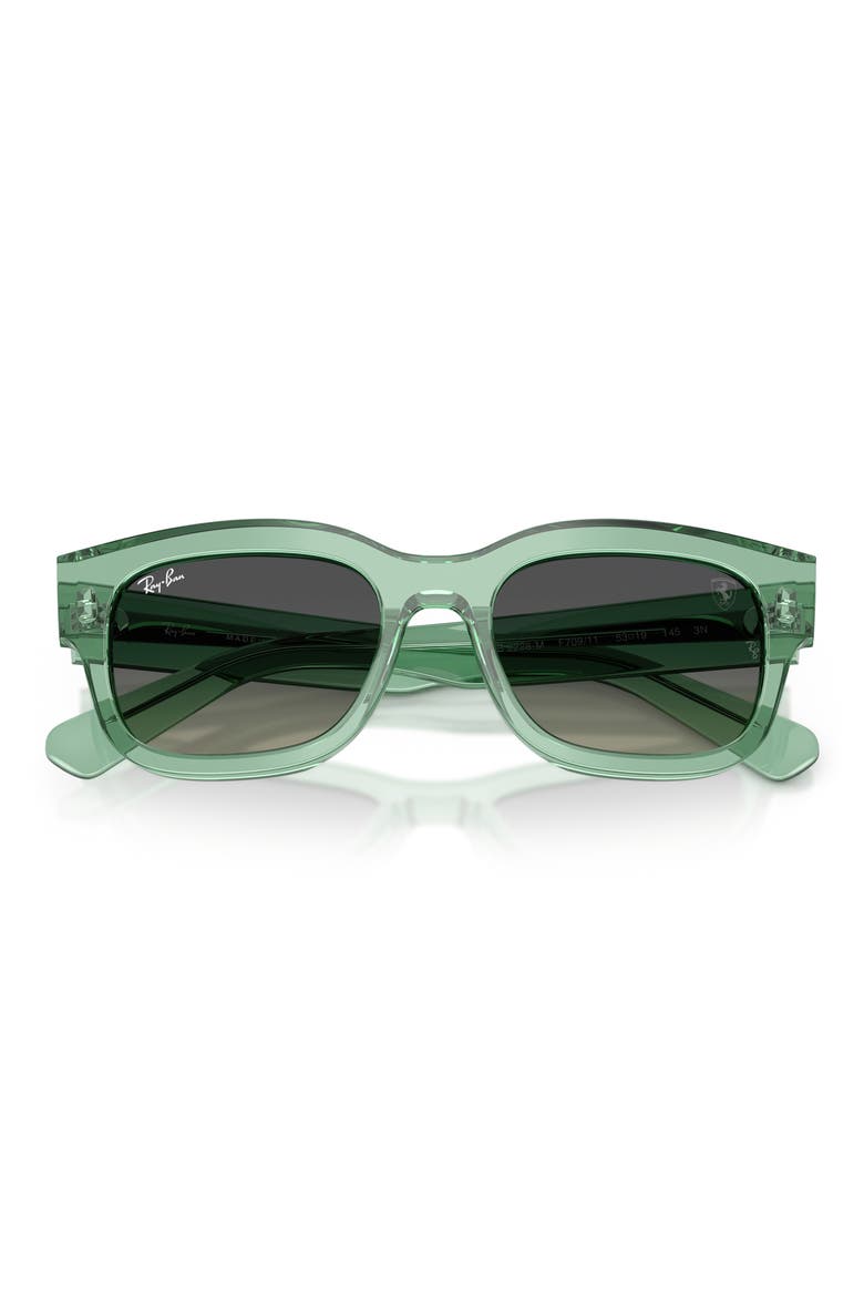 53mm Ferrari Gradient Square Sunglasses, Alternate, color, TRANSPARENT GREEN / GREY