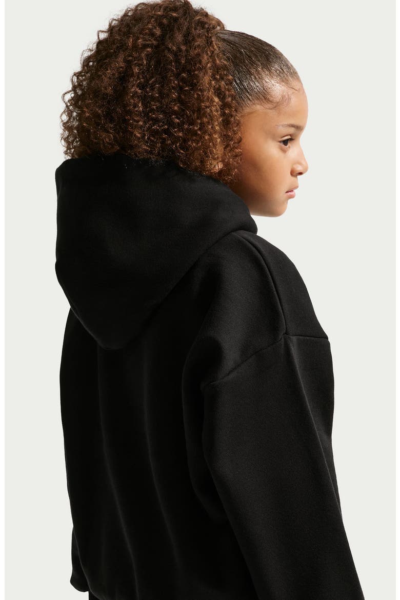Kids' Solo Swoosh Fleece Hoodie, Alternate, color, 001 TOTAL BLACK/SAIL