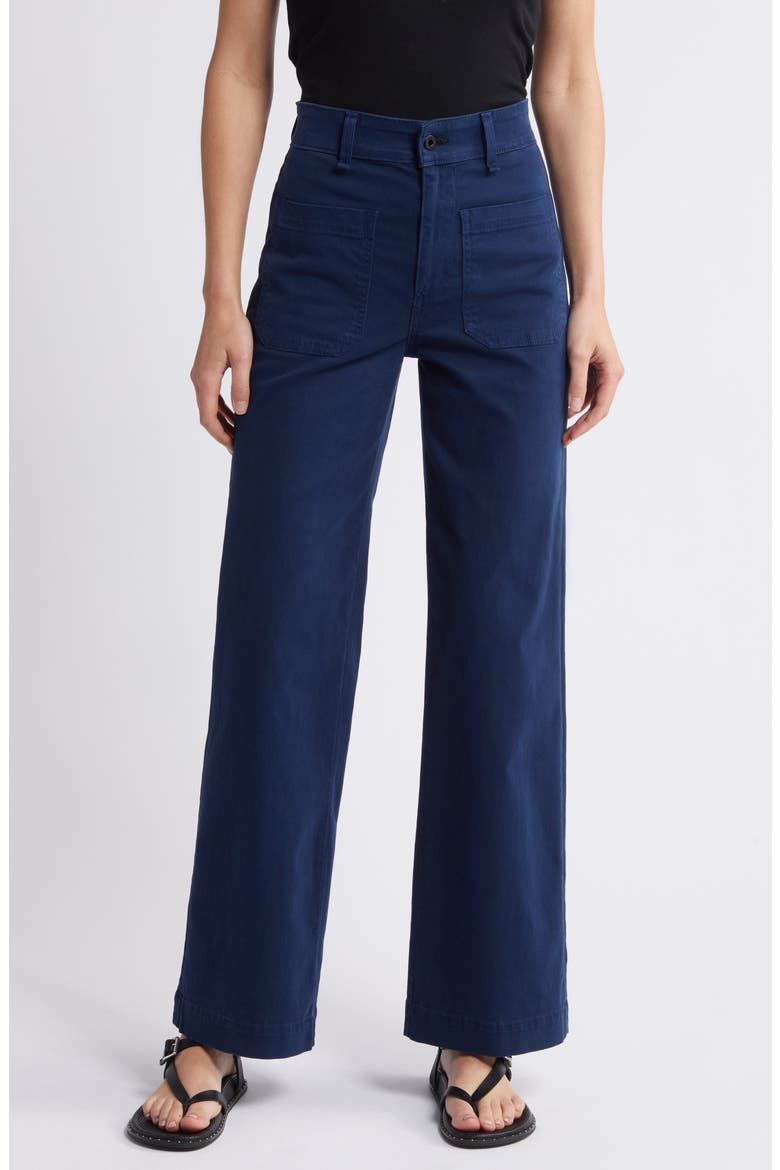 Sailor Wide Leg Twill Utility Pants, Main, color, NAVY