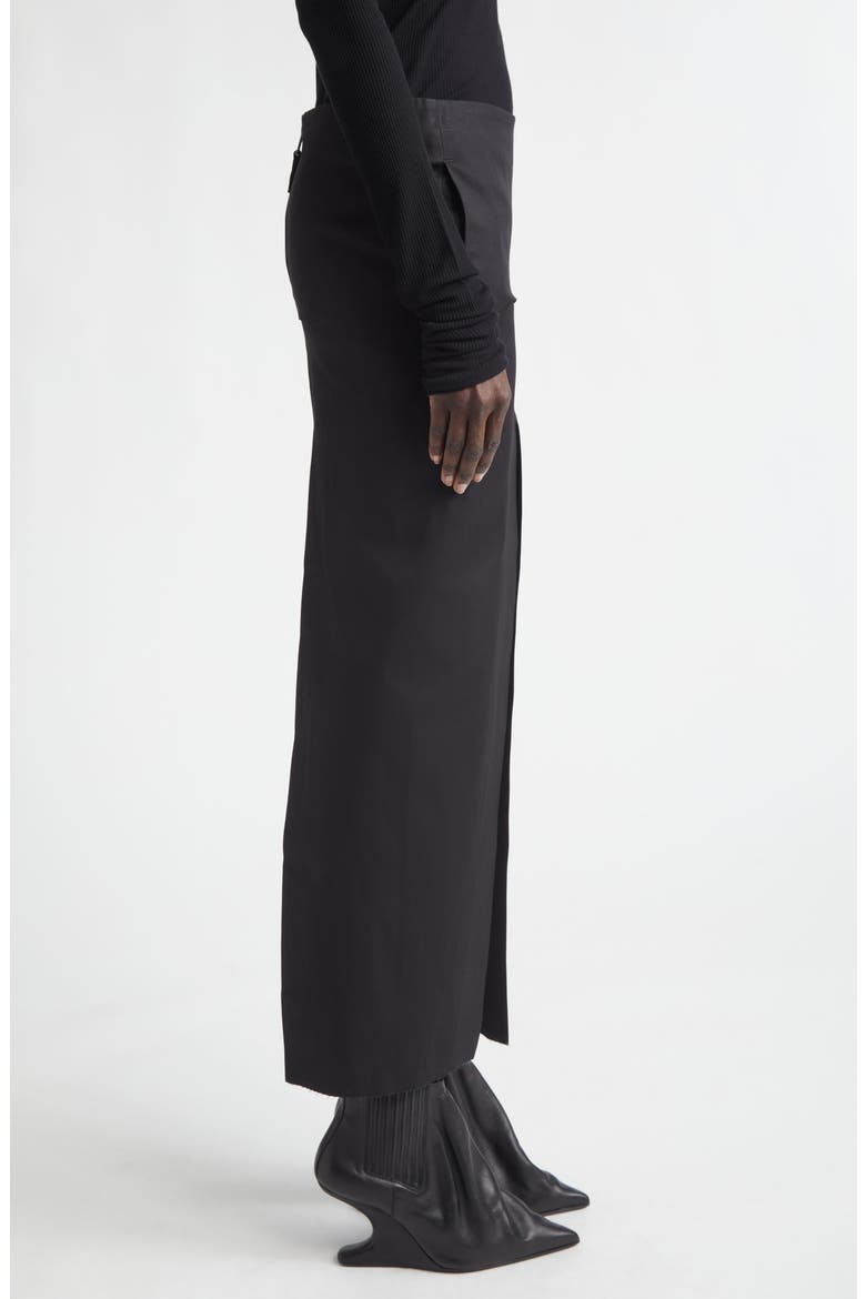Sliced Stretch Poplin Maxi Skirt, Alternate, color, BLACK