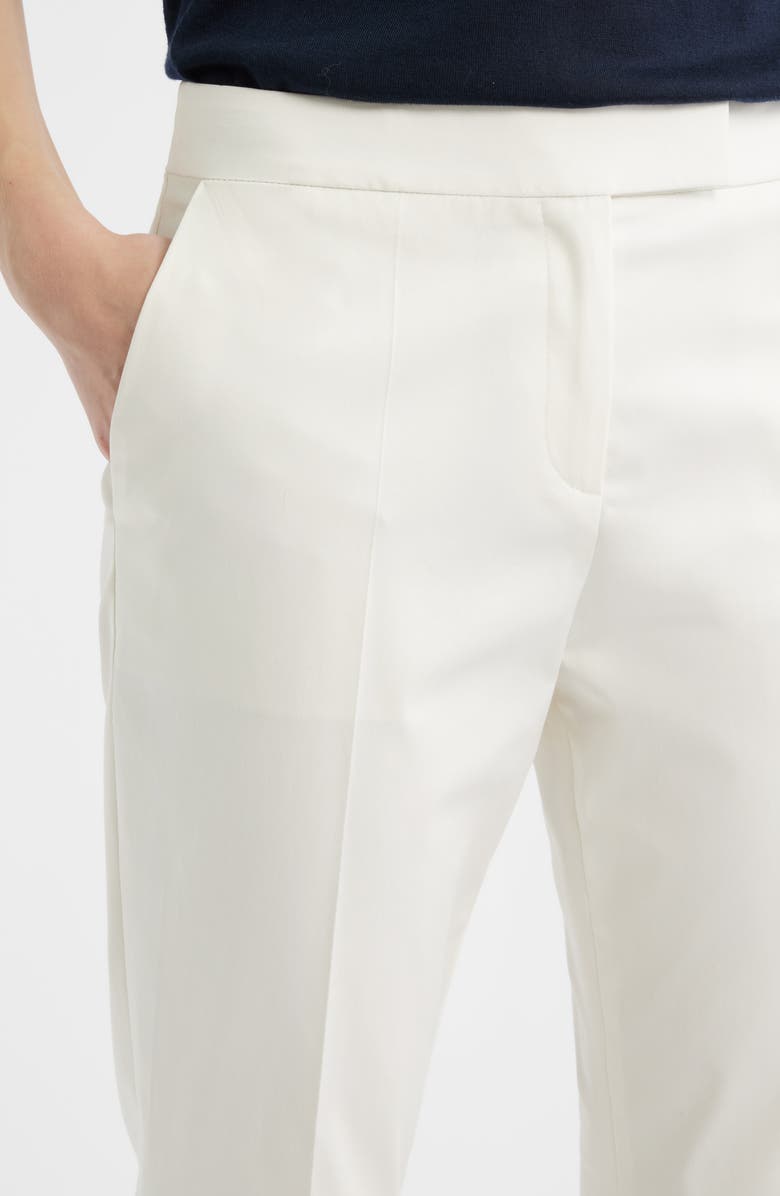 BOSS Tapria Stretch Cotton Crop Pants, Alternate, color, Soft Cream