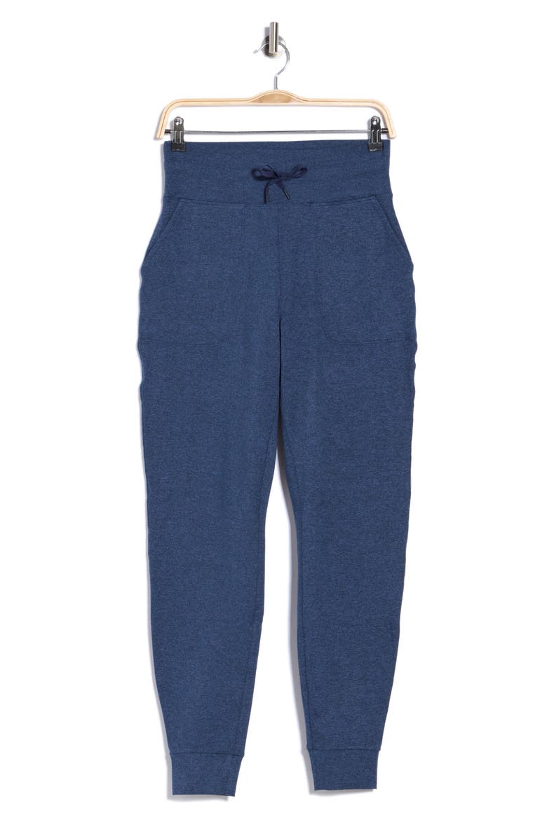SoftStretch Slim High Waist Drawstring Joggers, Main, color, TIMELESS NAVY HEATHER