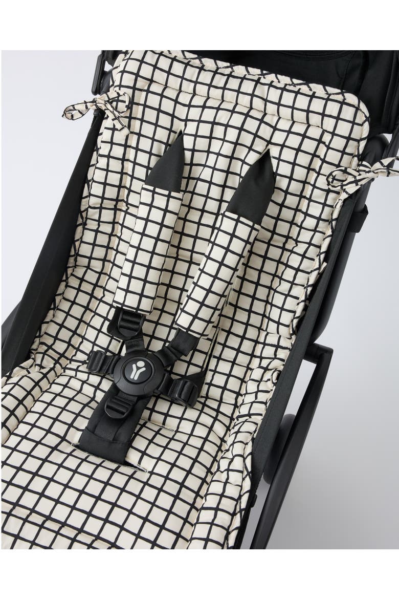 Stroller Party Seat Liner & Strap Covers, Alternate, color, Black Grid