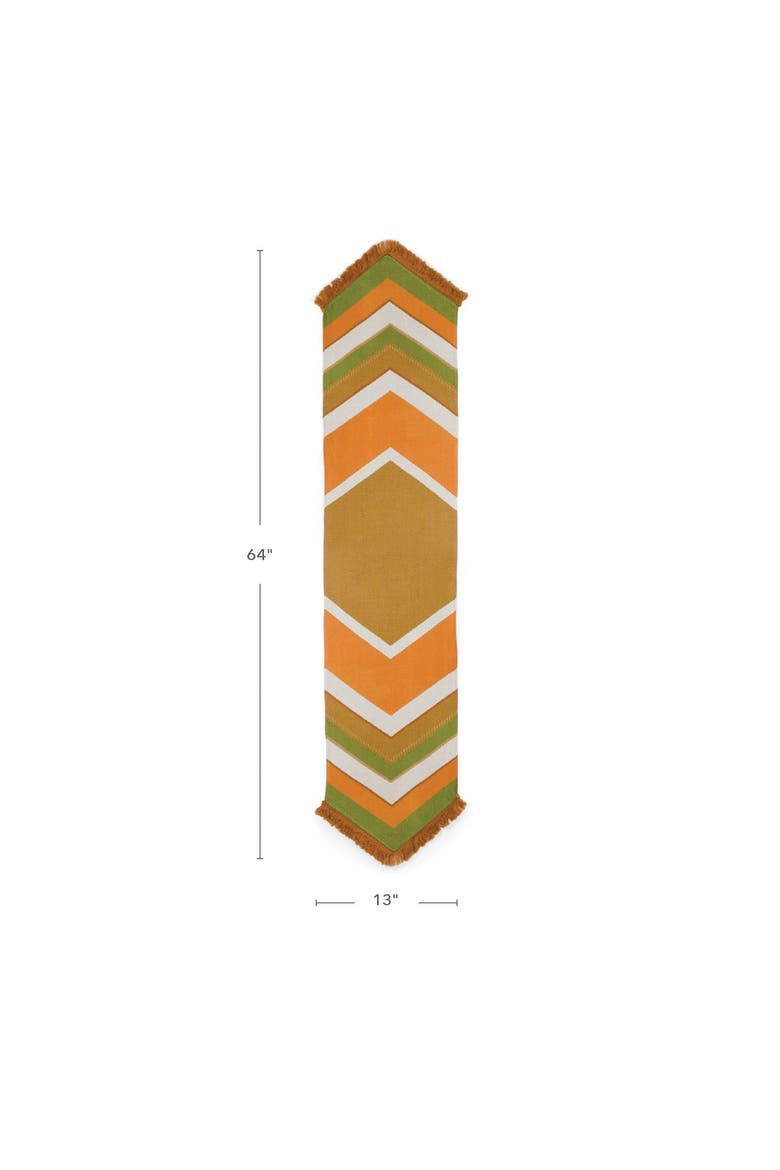 Earth-Toned Decorative Runner, Alternate, color, orange