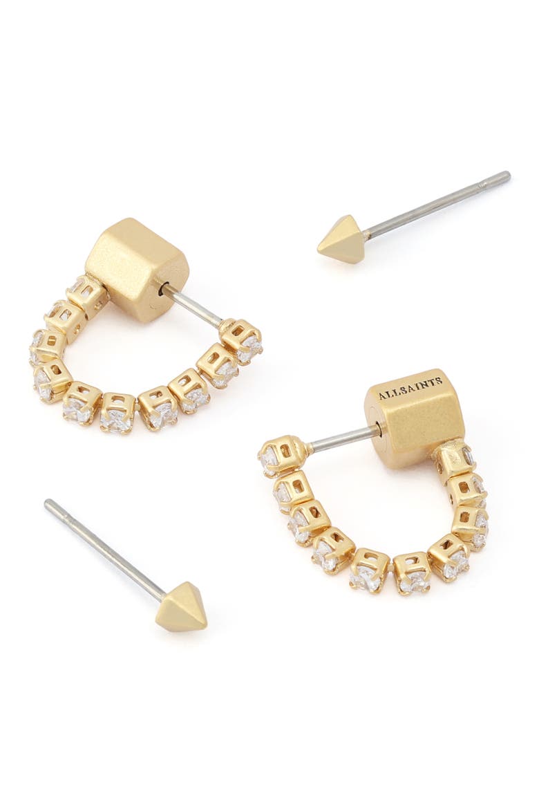 Crystal Front-Back Stud Earrings Set, Alternate, color, CRYSTAL