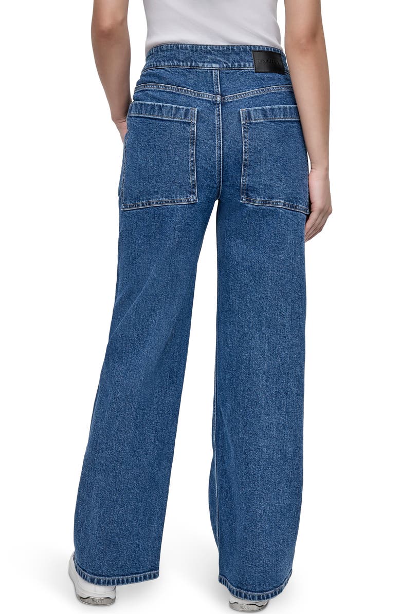 DKNY Jeans High Waist Wide Leg Carpenter Jeans, Alternate, color, Moore