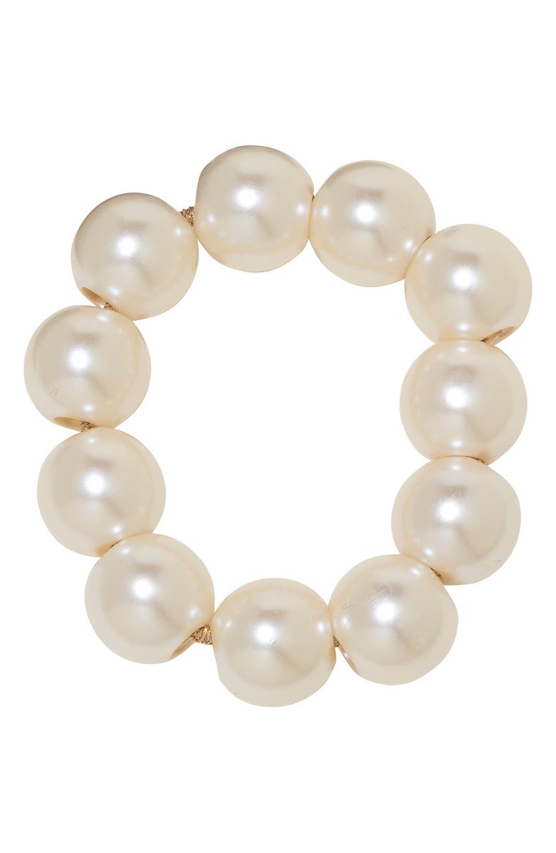 Jennifer Behr Henley Faux Pearl Ponytail Holder, Main, color, Pearl