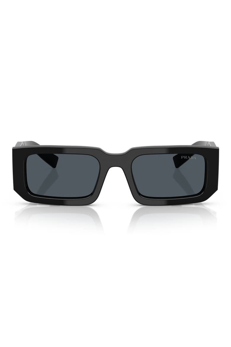53mm Rectangular Sunglasses, Main, color, BLACK GREY