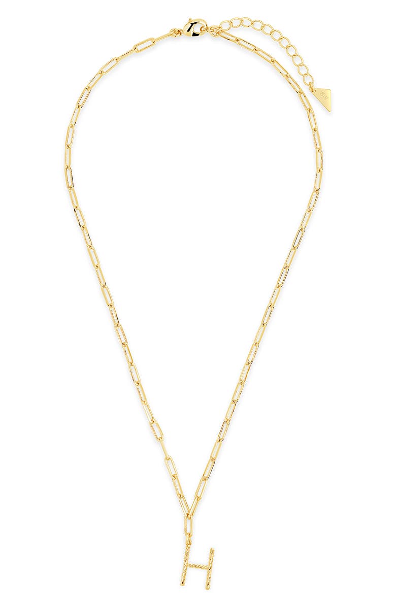 Sterling Forever Rhodium Plated Braided Initial Pendant Necklace, Alternate, color, Gold-H