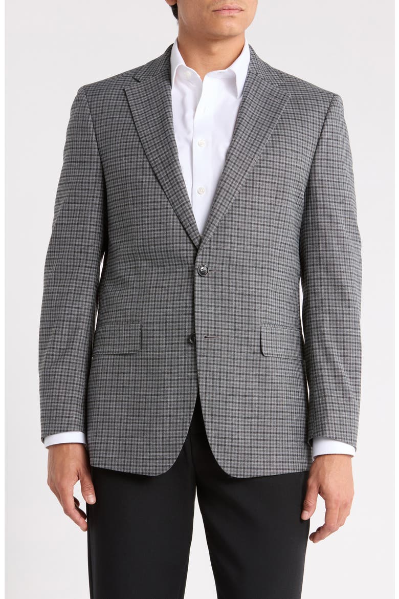Two-Button Notch Lapel Sport Coat, Main, color, GREY/ BLACK CHECK