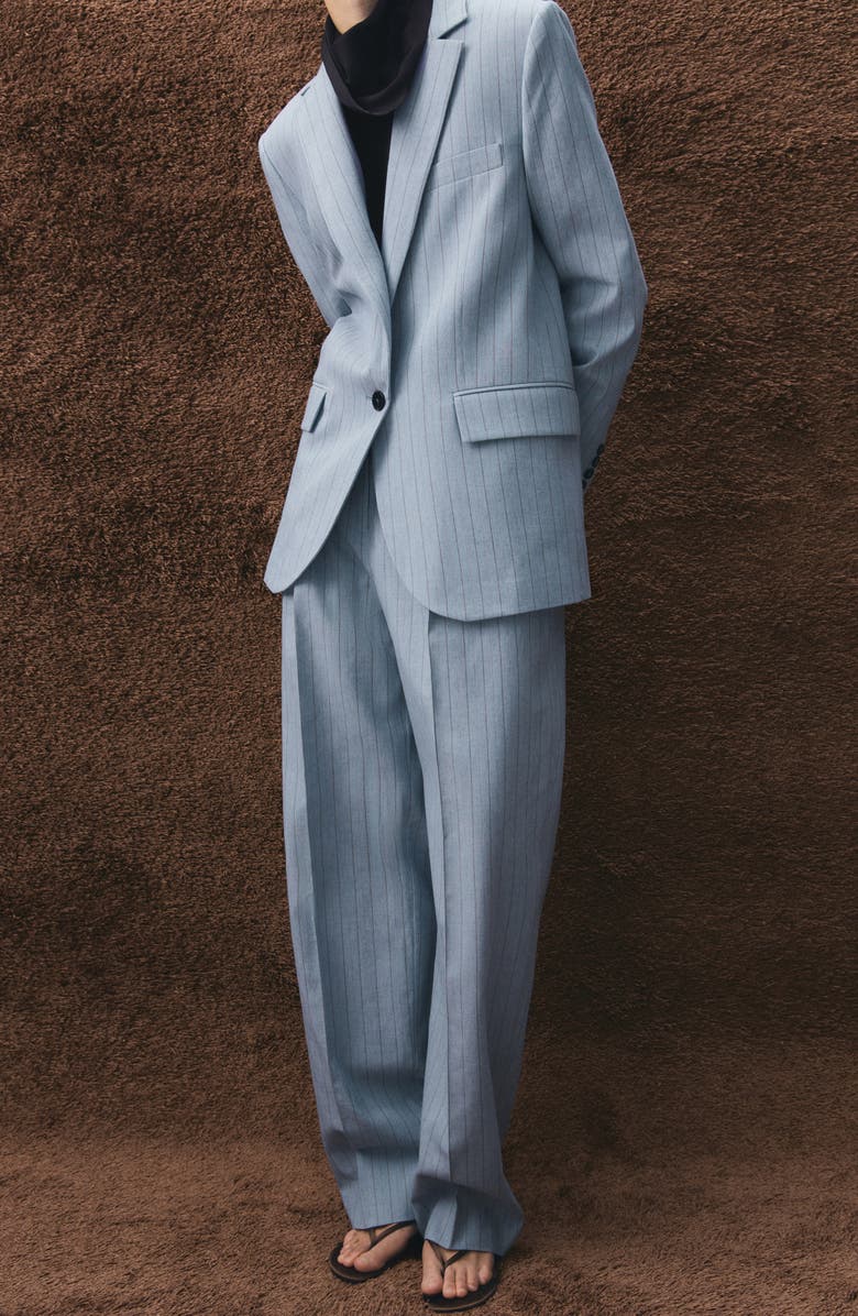 MANGO Pinstripe Suit Blazer, Alternate, color, 