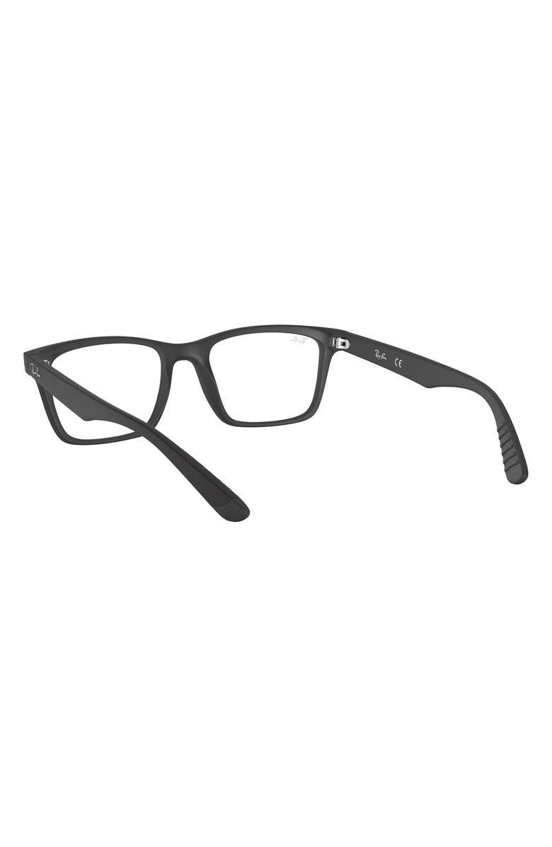 Ray-Ban 57mm Square Optical Glasses, Alternate, color, Matte Black