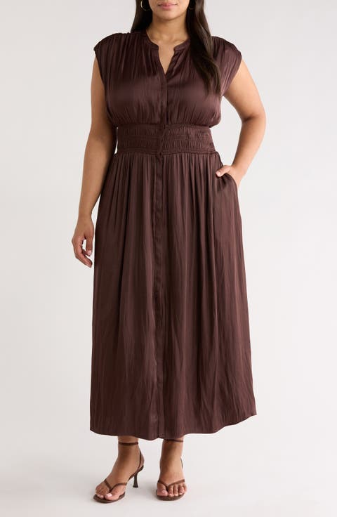 Smocked Waist Maxi Dress (Plus)