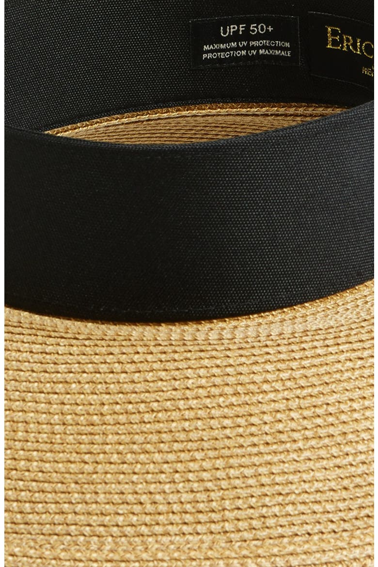 Squishee® Straw Halo Hat, Alternate, color, NATURAL/ BLACK
