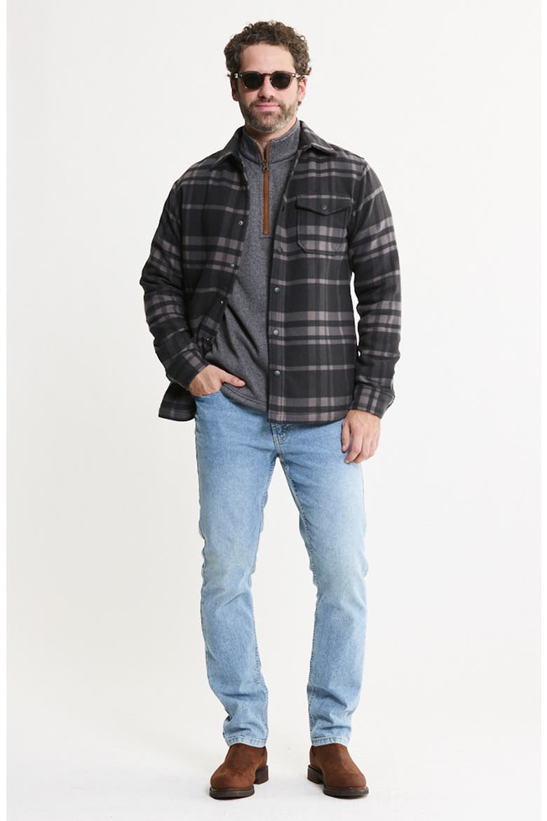 Doubleface Fleece Shirt Jacket, Alternate, color, CHARCOAL SHADOW PLAID