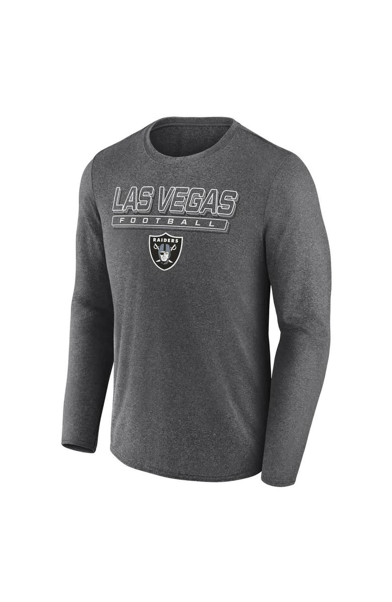 FANATICS Men's Fanatics Heather Charcoal Las Vegas Raiders Fundamentals Long Sleeve T-Shirt, Alternate, color, Heather Charcoal