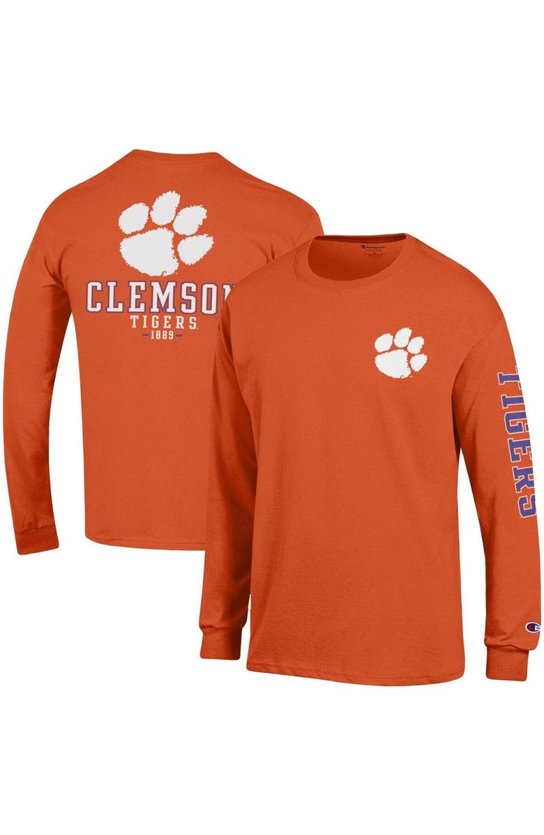 Champion Men's Champion Orange Clemson Tigers Team Stack Long Sleeve T-Shirt, Main, color, Orange