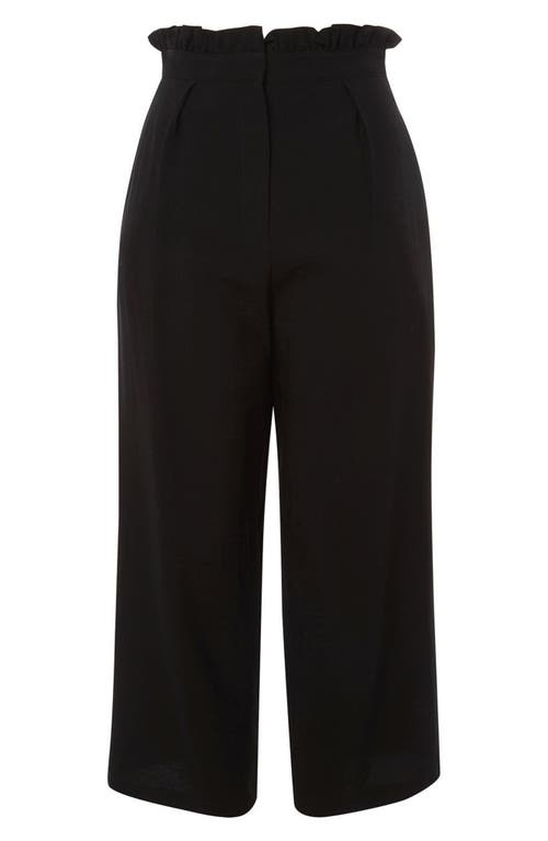 Topshop Ruffle Waist Trousers In Black