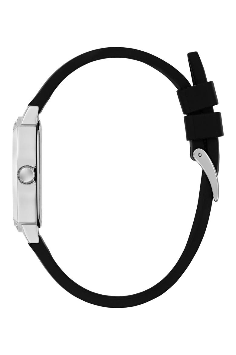 Liv Mother-of-Pearl Silicone Strap Watch, 32mm, Alternate, color, BLACK