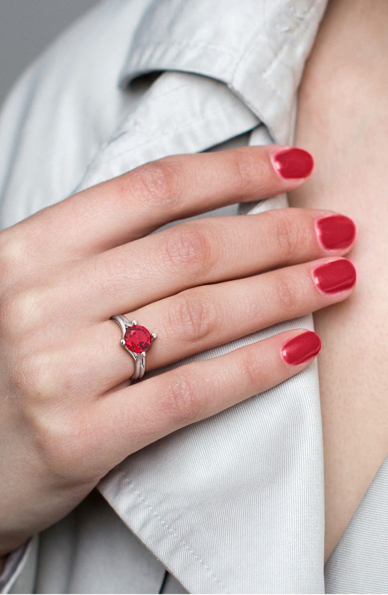DELMAR Created Ruby Solitaire Ring, Alternate, color, Red