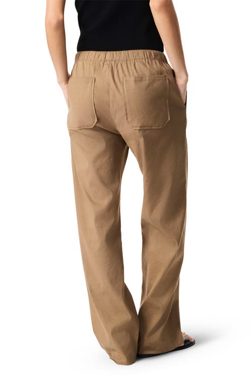 Rag & Bone Tan Logan Linen-blend Beach Lounge Pants In Mutedbrown