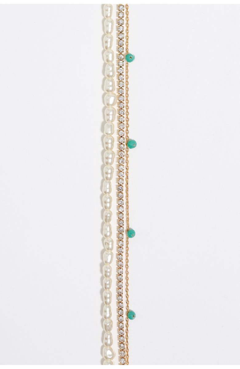 Bimba y Lola Heart Logo Double-Layer Necklace, Alternate, color, Pearl