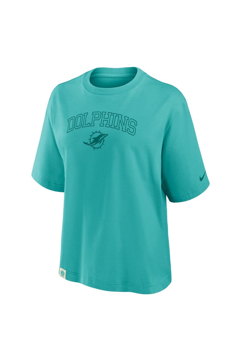 Women's Nike Aqua Miami Dolphins Glory Arch Boxy T-Shirt, Alternate, color, Aqua