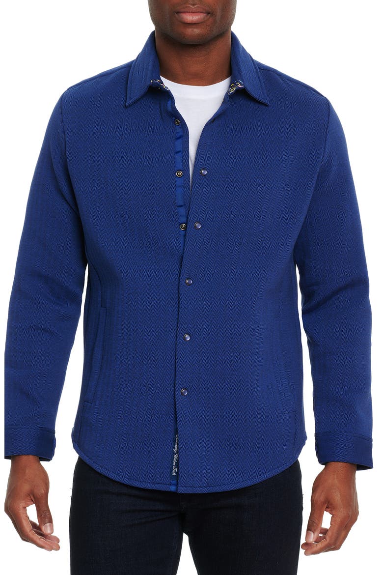 Elbridge Solid Twill Stretch Shirt Jacket, Main, color, BLUE