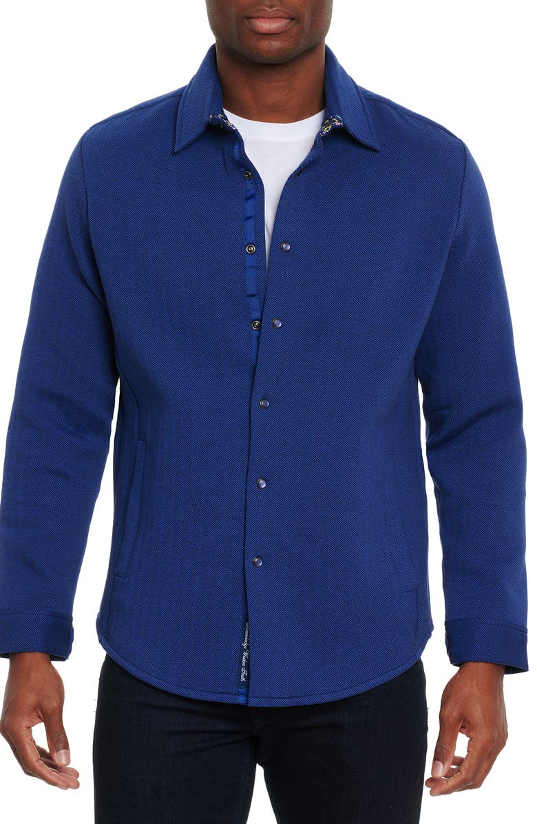 Robert Graham Elbridge Solid Twill Stretch Shirt Jacket, Main, color, 