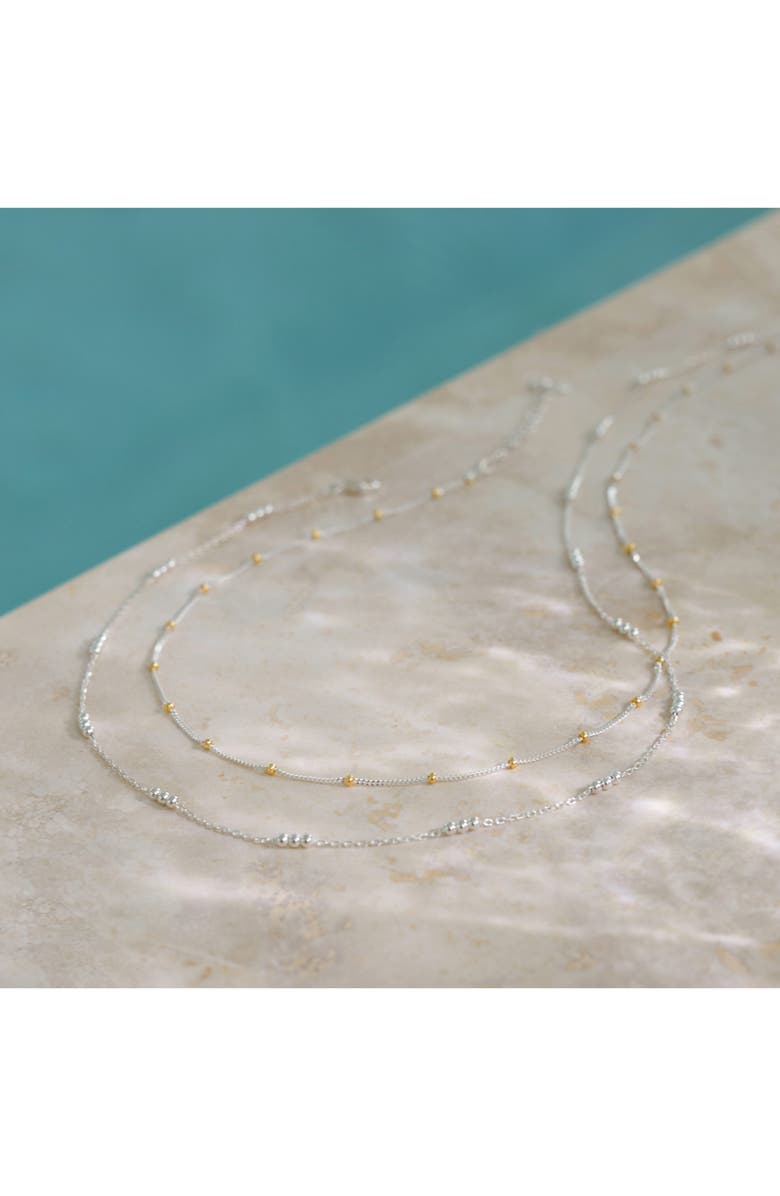 Monica Vinader Mixed Metal Beaded Chain Necklace, Alternate, color, Silver