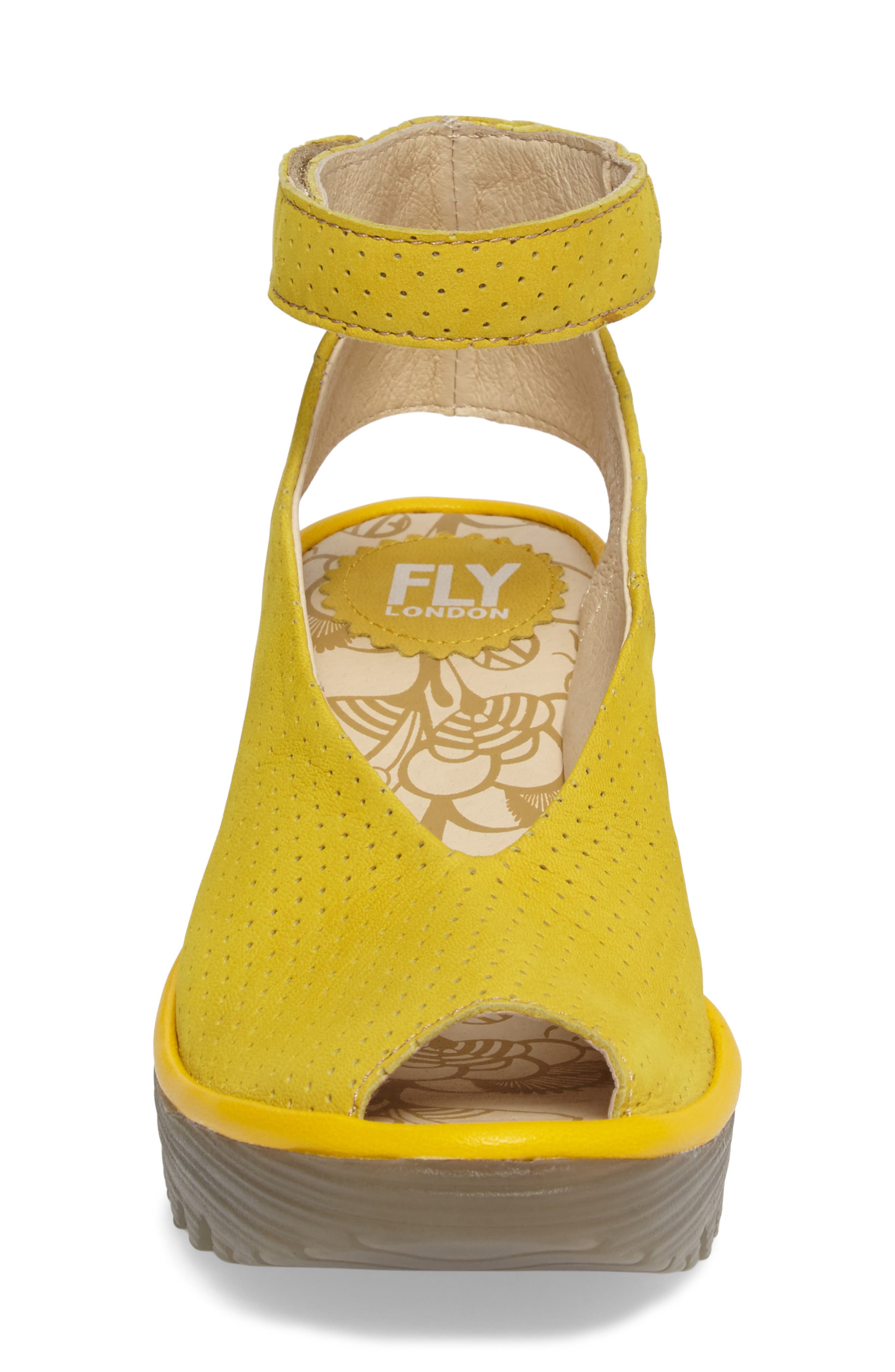 Fly London 'Yala' Perforated Leather Sandal, Alternate, color, 056 Bumblebee