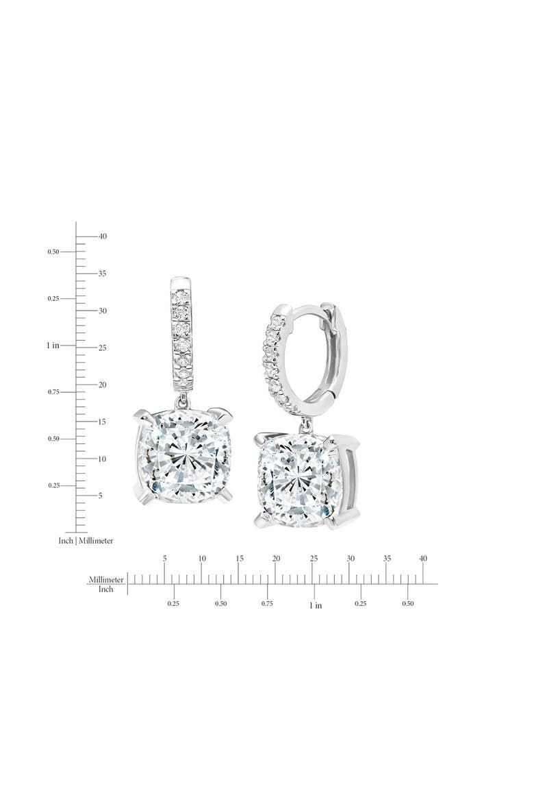 Cubic Zirconia Drop Earrings, Alternate, color, PURE PLATINUM/ CLEAR STONE