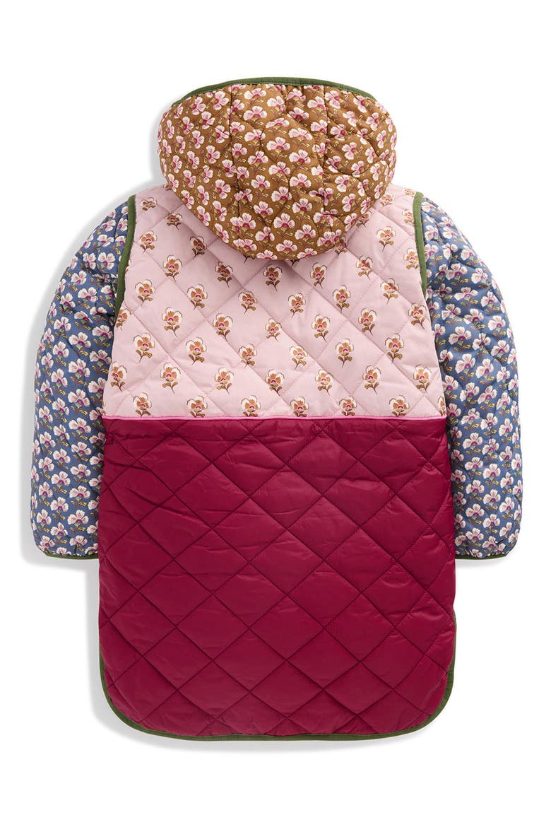 Kids' Floral Longline Quilted Jacket, Alternate, color, HOTCHPOTCH FLORAL